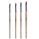 Emigel Professional Wooden Acrylic Brush No 2,8,10,12 | Nail Art Acrylic Brush| Nail Acrylic Brush (Set of 4 Pcs)