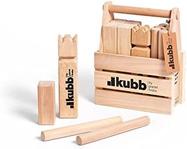 Kubb in Crate by Planet Finska - Viking Chess Log Tossing Lawn Game - Great for Gatherings with Family and Friends