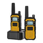 Retevis RB648 Rugged Walkie Talkies for Adults, Waterproof Two Way Radio IP67,MIL-STD-810H, Drop Dustproof USB-C, 2000mAh, Vibration Emergency Walkie Talkies for Harshest Outdoor(2 Pack, Yellow)