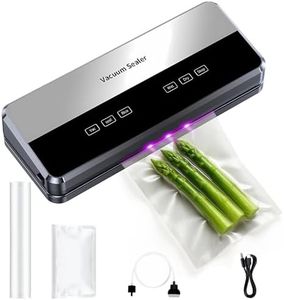 Food Vacuum Sealer for Meal Prep,Food Packer Equipped with Vacuum Bags,Built-in Cutter,Automatic Vacuum Sealer Machine Kit Dry Moist Seal Pulse Canister Mode Good for Leftovers,Sous Vide,Freezing