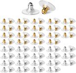 Mr. Pen- Bullet Clutch Earring Backs with Pad, 76 pcs, Gold & Silver, Rubber Earring Backings, Earring Backs for Studs, Earring Backs Replacements, Pierced Earring Backs, Earring Stoppers.