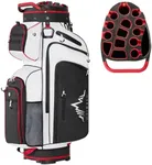 UNIHIMAL 14-Way Golf Cart Bag, Premium Full Length Golf Bag for Men with Magnetic Leather Pocket, Handles and Rain Cover