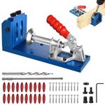 Pocket Hole Jig Kit Positioner Drilling Jig Pocket Hole Guide Syetem Set Pocket Hole Jig Drill Hole Tool for Woodworking Punch Locator