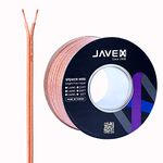 JAVEX Speaker Wire 14-Gauge [2.11mm2] [0.16mm Strands Oxygen-Free Copper 99.9%] Stranded Copper, Flat Cable, Cable for Hi-Fi Systems, Amplifiers, AV receivers and Car Audio Systems, 30.5M [100FT]