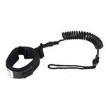 Surfboard Leash, Soft Elastic Surfing Coiled Leash Coiled Spring Leg Foot Rope for Surfboard Body Board 5ft (Black)