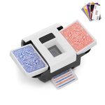 Automatic Card Shuffler for 1-2 Decks, Electric Playing Card Shuffler Machine, One Press Shuffling, Low Noise, Rechargeable & Portable Casino Card Shufflers for UNO, Poker, Bridge, Blackjack, Skip-Bo