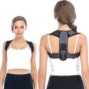 Posture Corrector for Women and Men, Back Brace Adjustable Upper Back Support, Comfortable Back Straightener for Clavicle Support, Providing Pain Relief from Neck, Back, and Shoulder (Black-1 Pack)