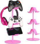 KELJUN Controller Holder Pink,Headphone Stand,3 Tier Multi Adjustable Game Controller Headset Hanger for All Universal Gaming PC Accessories, Xbox PS4 PS5 Nintendo Switch(Cute Pink)