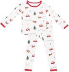 KYTE BABY Toddler Pajama Set - Pjs for Toddlers Made of Soft Rayon Made From Bamboo Material, (8, Santa Sleigh)