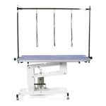 Pedigroom Large Professional Heavy Duty Hydraulic Dog Grooming Table with H Bar Blue