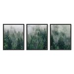 HAUS AND HUES Misty Forest Print Nature Poster - Forest Posters Landscape Photography Prints | Tree Posters and Mountain Decor Mountain Photography Poster Mountains Landscape | (Unframed 8x10)