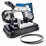 Scheppach MBS1200 Metal Band Saw, 1200W, Variable Speed 0.7-2.4m/s, 127mm Cut Capacity, 45° Angled Cuts, LED Light, 2 Blades