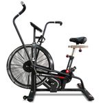 PowerMax Fitness BA-1500C Air Bike, Wind Resistance, 180KG Max User, LCD Display, Adjustable Seat, Belt & Chain Drive, Home Cardio