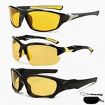 nnOuOnn 3Pack Polarised Night Driving Glasses Anti Glare, 2026 New Night Vision UV400 Protection Sports Sunglasses for Men Women, Yellow Glasses Set for Cycling Running Driving Fishing