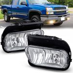 UNICKCHIC Driving Fog Lights Assembly for 2003-2007 Chevy Silverado, 2002-2006 Chevy Avalanche without Body Cladding Fog Light Compatible with H10 12V 42W Bulbs