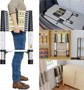 2.6M Telescopic Ladder – Stainless Steel Extension Ladder