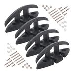 Yetaha Boat Folding Cleat, 4 Pack Flip Up Dock Mooring Cleat Marine Deck Rope Cleat Accessories with Mounting Screws for Boat Kayak (Black)