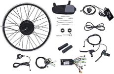 YUNLAIGOTOP Electric Bicycle Motor Kit, 36V 500W 24" Front E-Bike Conversion Kit with Display, High Speed Brushless Gearless Hub Motor Kit, Dual Mode Controller, 5 Gear Speed Adjustment