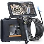 Inspection Camera, Triple Lens Teslong Borescope with 6" IPS Split Screen, WiFi Endoscope Camera with Light IP67 Waterproof Flexible Cable Scope Camera for Automotive/Home/Wall/Pipe/Car (16.4ft)