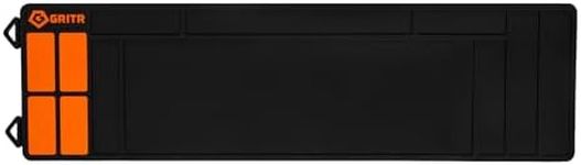 GRITR Magnetic Gun Cleaning Mat for Rifles and Handguns – Non-Slip, Stain-Resistant PVC Workbench Mat with Small Parts Organizer, Rifle Size (36"x10")