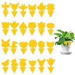 48 Pcs Fruit Fly Sticky Traps,Dual-Sided Sticky Fruit Fly and Plant Gnat Bug Trap for Indoor/Outdoor Use (Yellow-48Pcs)