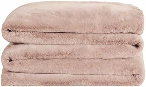 UnHide Cuddle Puddle - Faux Fur Blanket - Oversized, Lightweight, Extra Soft Blanket - Machine Washable - Add a Layer of Softness to Any Bed or Couch - 100” x 100” - Rosy Baby