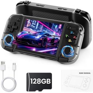 R46H Retro Handheld Game Console, Portable Gaming Console with 20,000+ Classic Games, 4.2” IPS Screen, Linux Handheld Emulator, 128GB TF Card, WiFi Multiplayer for Travel & Gifts(Dark)