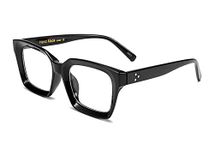 FEISEDY Glasses Frame Womens, Square Thick Eyeglasses Frame, Classic Eyewear for Men B2461