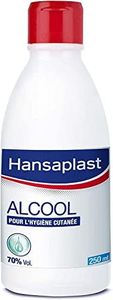 HANSAPLAST Antiseptique Alcool 70% Volume (1 x 250 ml), Alcool modifié pour désinfection cutanée, Solution désinfectante pour petites plaies superficielles