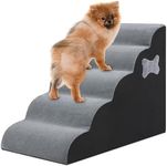 Beterzack Dog Stairs for Small Dogs, 5 Steps Pet Steps for High Beds and Couch, Non-Slip Bottom Dog Steps,High Density Foam Pet Stairs Ramp for Small Dogs and Cats, with Removable Washable Cover, Grey