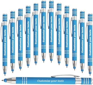 KOLOWKO Personalized 2 in 1 stylus Ballpoint pen, up to 1000 bulk/Custom Engraved Name, Text, Message - ballpoint pen for business, graduation, anniversary, communion gifts