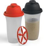 Signoraware Shaker Bottles | 17-Ounce Plastic Protein Shake Bottle for Meal Replacement Shakes & Smoothies, Beverages, Mixing Salad Dressing & Sauces, Margarita, More | 2 Pack