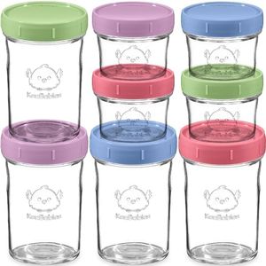 Lote de 8 latas para guardar comida de bebé - A prueba de fugas - Aptas para microondas - Recipiente para guardar comida de bebé - Tarros de bola (Nord)