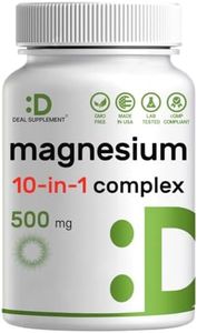 Magnesium Complex Supplement 500mg, 240 Veggie Capsules – 10 in 1 – Glycinate, Citrate, Malate, & More – Chelated Minerals for Muscle & Joint Health.