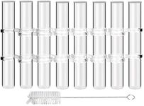 8Pcs Test Tube Vase Glass Test Tube Plant Terrarium Clear Glass Flower Vase Decorative Test Tube Planter Hydroponic Flower Vase with Hooks and for , 15cm