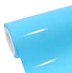 AMAZBIRD High Gloss Car Vinyl Wrap Roll Bubble Free Air-Release Self Adhesive Car Wrap Film Automotive Vinyl Tape Roll for Vehicle Moto Furniture DIY Interior (24 X 78_Inch, Sky Blue Vinyl Wrap)