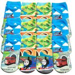 Qemsele Kids Socks Boys Girls Multipack, 12 Pairs Cotton Crew Sock Novelty Rich Calf Socks for School Kids Birthday Party Give Aways Supplies Fillers Toddlers (2-5 Year old: 7 * 15cm, Thomas)