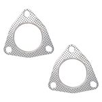 2 Pack 3-Bolt Exhaust Gasket, 2.5Inch High Temperature Exhaust Washer Exhaust Pipe Gasket for Multi-Function Manifolds Headers Mufflers Catalytic Converters Exhaust Turbines