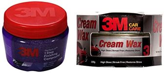 3M IA260166334 Specialty Cream Wax (220 g) high gloss streak free restores shine & 3M Perfect-It 1-Step Finish Compound (100 g) | Remove Minor Scratches