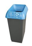 Chabrias Ltd 50 Litre Recycling Waste Bin - Made in England From 100% Recycled Plastic (Blue Lid & Paper Logo)