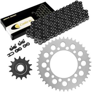 Caltric Black Drive Chain And Sprockets Kit Compatible with Honda Trx200 Fourtrax 200 2X4 1990-1997