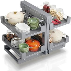 MUOLVSQ Blind Corner Cabinet Pull Out Organizer, Heavy-Duty Magic Corner Shelves with Soft Close, 2-Tier Full Extension Baskets for 13",14.1",15.3",16.9" Kitchen Cabinets, Left & Right Compatible