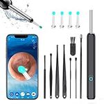 Sadodo 𝐖𝐢𝐫𝐞𝐥𝐞𝐬𝐬 𝐄𝐚𝐫 𝐖𝐚𝐱 𝐑𝐞𝐦𝐨𝐯𝐞𝐫 Camera 𝐎𝐭𝐨𝐬𝐜𝐨𝐩𝐞,3.6mm 1296P HD Ear Endoscope Spoon Pick Cleaning Tool,with LED Lights,Black