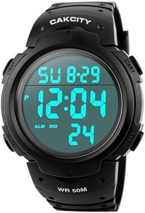 CakCity Mens Digital Sports Watch LED Screen Large Face Military Watches for Men Waterproof Stopwatch Alarm Simple Army Watch