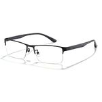 Cyxus Blue Light Blocking Glasses Men Retro Semi Rimless Clear Blue Light Glasses for Computer Anti Eye Strain Gaming Eyeglasses