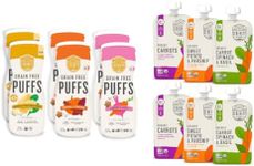 Serenity Kids 6+ Months Grain Free Puffs Toddler Snack and Organic Garden Veggie Baby Food Pouches Bundle | Puffs and Garden Veggies Variety Pack (18 Count)