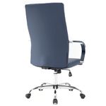 LeisureMod Sonora Modern High-Back Tall Adjustable Height Leather Conference Office Chair with Tilt & 360 Degree Swivel, Navy Blue