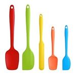 DOETYD Silicone Spatula Set 5 Pcs Heat-Resistant Non-Stick Kitchen Rubber Spatula for Food Mixing Food Cooking Cake Baking Cream Spreading