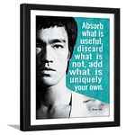 Chaka Chaundh - Bruce Lee Quotes Posters with Frame - Bruce Lee Motivational Quotes Wall Frame - Bruce Lee Posters Framed - Bruce Lee Inspiration Photo Frame - (13.6 X 10.6 Inches)