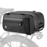 WOTOW Bike Rear Rack Pannier Bag, 26L Large Capacity Expandable Bicycle Trunk Bag with Double Sides Zipper Pockets, Water Resistant Bike Back Seat Storage Pouch Reflective for Outdoor Commuter